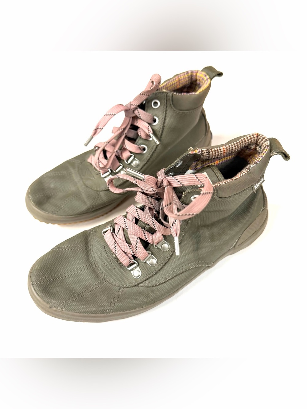 Keds Women's Scout Boot II Water Resistant Olive Canvas Boots Green Lace Up